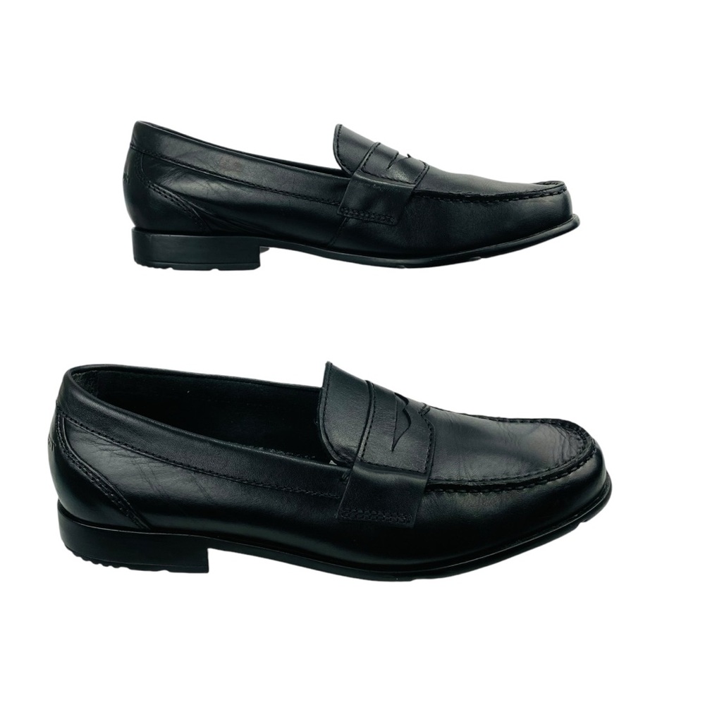 Rockport Leather Penny Loafers Men 8.5M Black Shoes Career Office Comfort M76443
